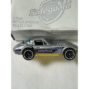 Mattel Hot Wheels ’63 Corvette Goodyear Silver/Yellow Grand Sport DieCast Car